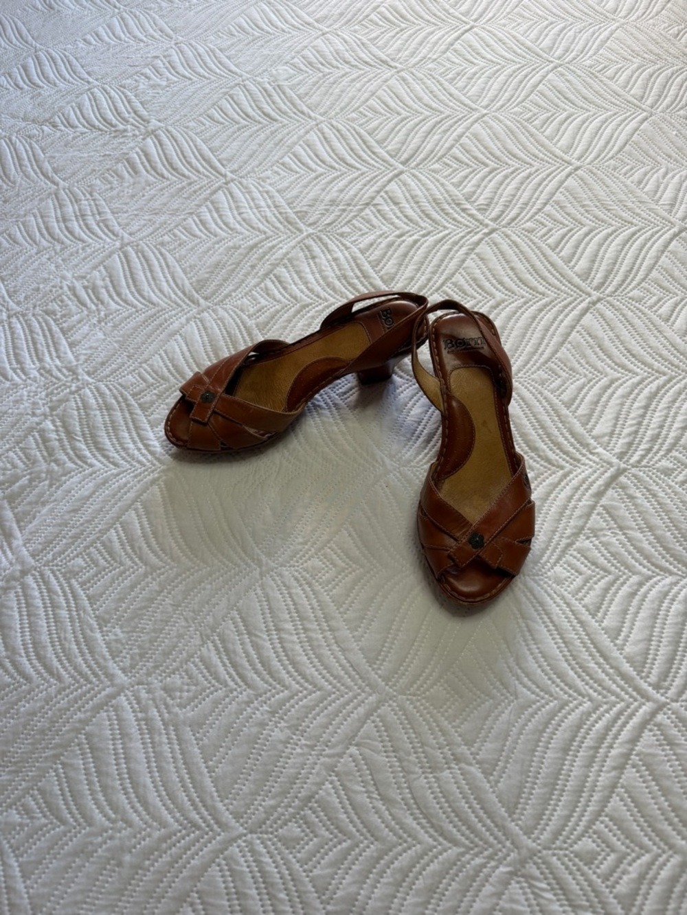 Born Women’s Brown Leather Slingback Sandals, Size 8